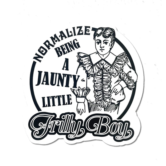 "Frilly Boy" - Round Sticker