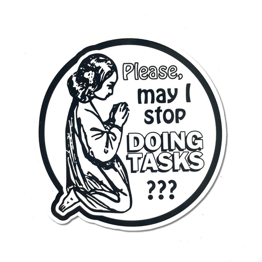 "Doing Tasks" - Round Sticker